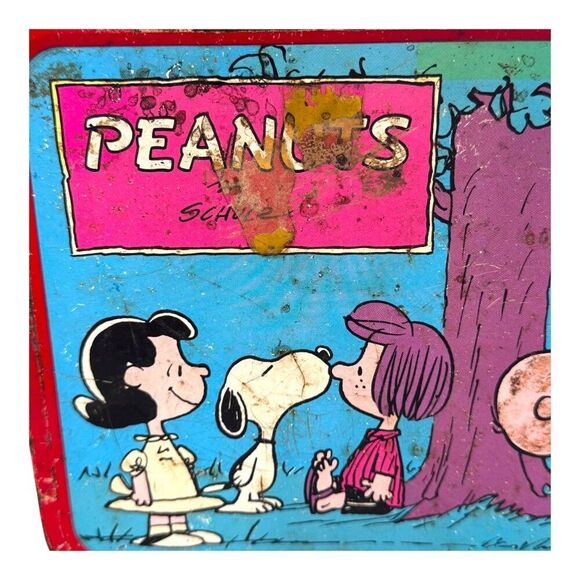 Vintage 1958 Peanuts Snoopy Lucy Lunchbox Featuring Comic Strip Graphics READ - Picture 7 of 16